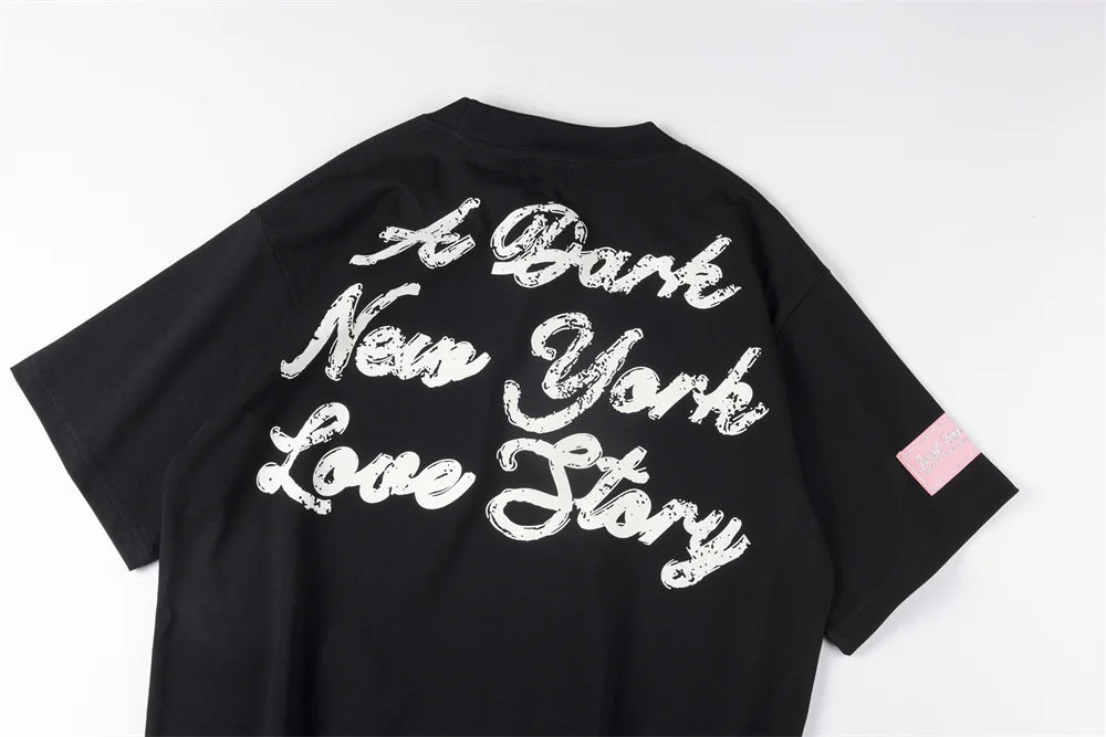 Lost Intricacy European and American Vintage Men's and Women's Printed Washed Cotton Short Sleeved T-shirt