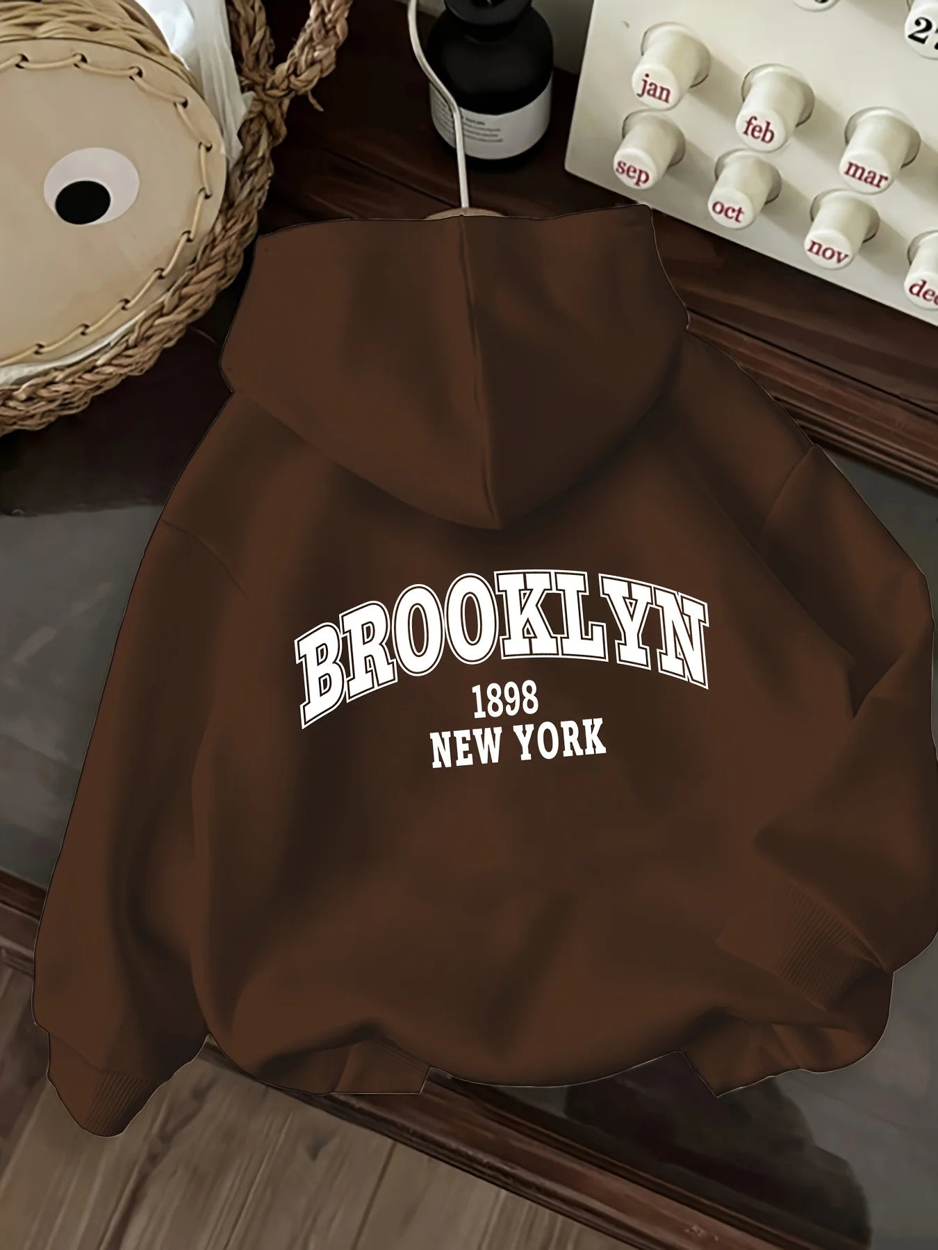 Brooklyn New York USA Letter Hoodie Unisex Casual Streetwear Sweatshirt