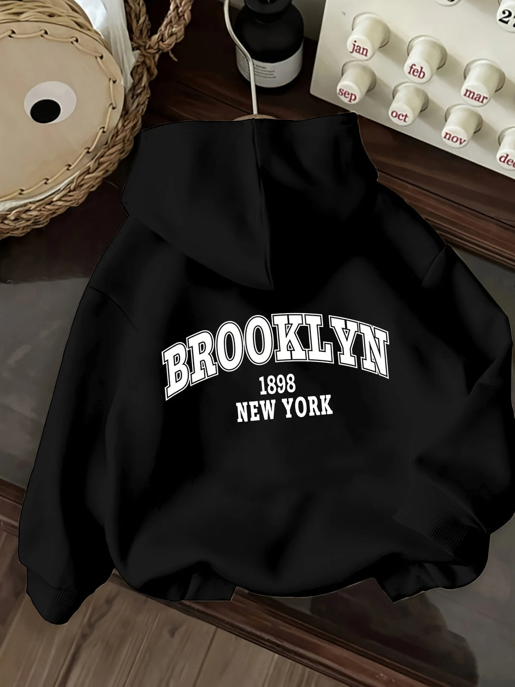 Brooklyn New York USA Letter Hoodie Unisex Casual Streetwear Sweatshirt