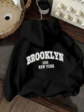 Brooklyn New York USA Letter Hoodie Unisex Casual Streetwear Sweatshirt