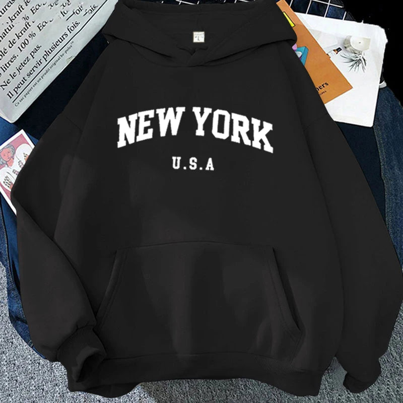 🔥New York USA Letter Hoodie        Unisex Casual Streetwear Sweatshirt🔥