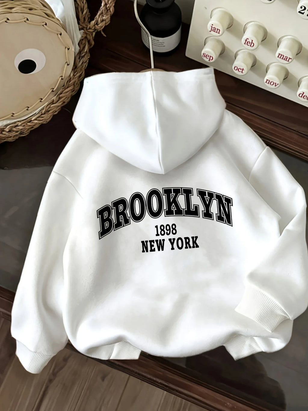 Brooklyn New York USA Letter Hoodie Unisex Casual Streetwear Sweatshirt