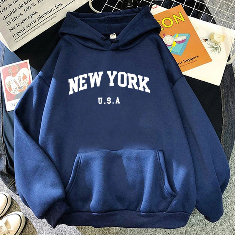 🔥New York USA Letter Hoodie        Unisex Casual Streetwear Sweatshirt🔥