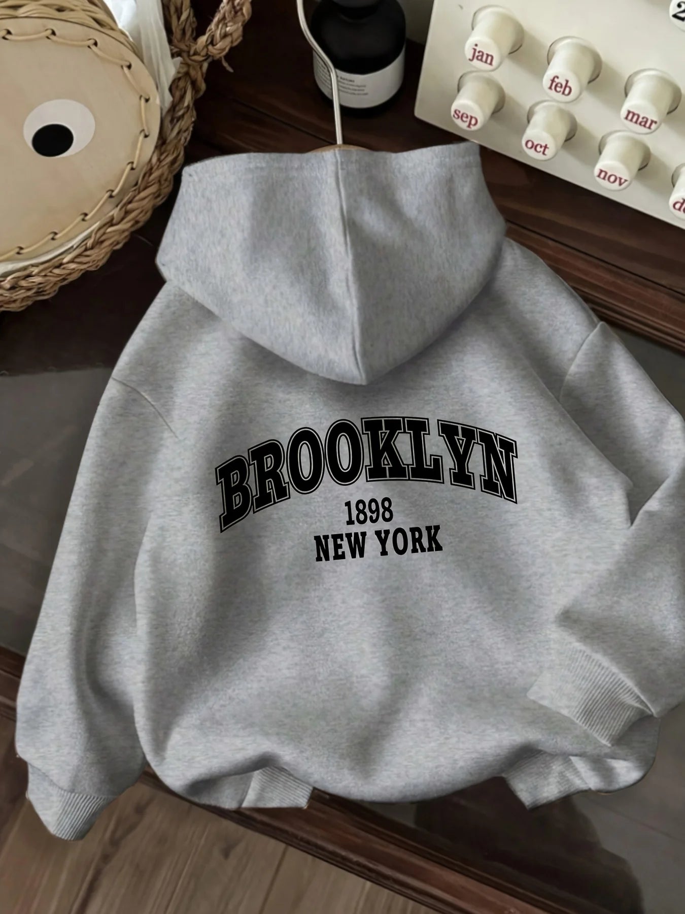 Brooklyn New York USA Letter Hoodie Unisex Casual Streetwear Sweatshirt
