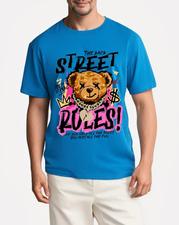 Street Rules Keep It real Men T Shirts Casual Trendy Streetwear Cotton Summer T-Shirt Hip Hop