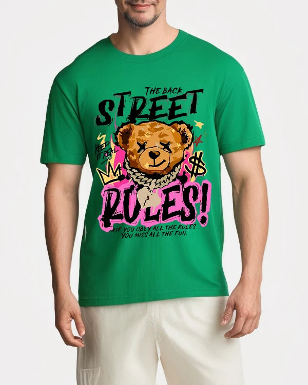 Street Rules Keep It real Men T Shirts Casual Trendy Streetwear Cotton Summer T-Shirt Hip Hop