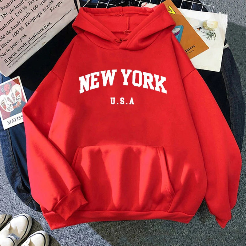 🔥New York USA Letter Hoodie        Unisex Casual Streetwear Sweatshirt🔥
