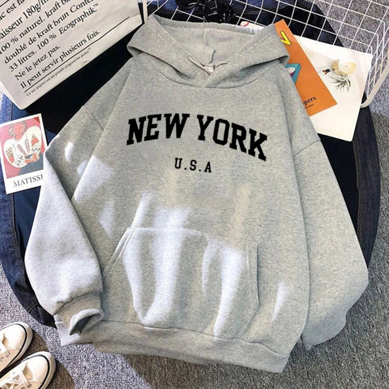 🔥New York USA Letter Hoodie        Unisex Casual Streetwear Sweatshirt🔥