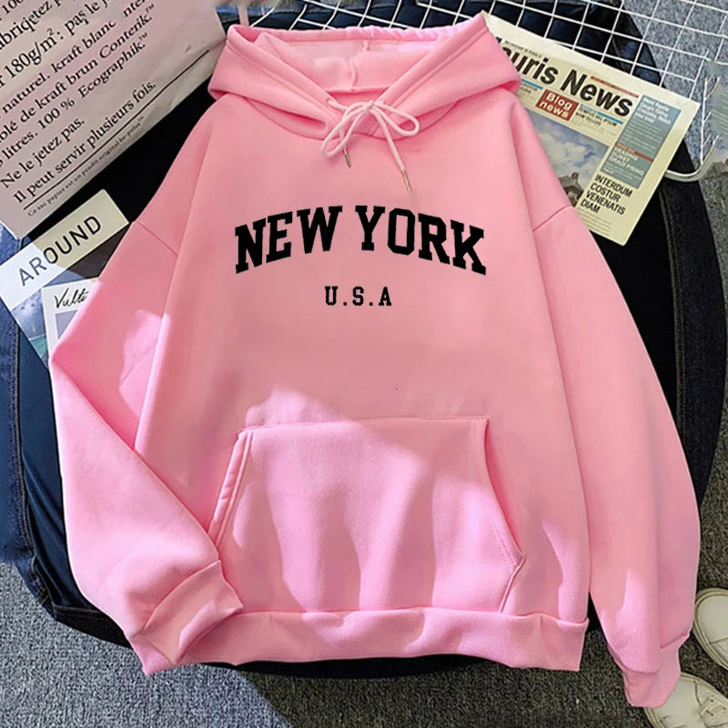 🔥New York USA Letter Hoodie        Unisex Casual Streetwear Sweatshirt🔥