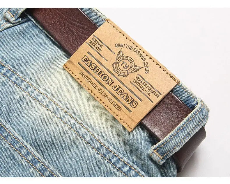 Autumn Men's New Light Blue Slim Fit Jeans ripped