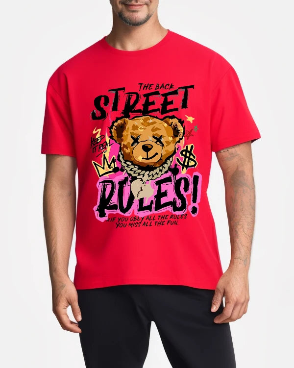 Street Rules Keep It real Men T Shirts Casual Trendy Streetwear Cotton Summer T-Shirt Hip Hop