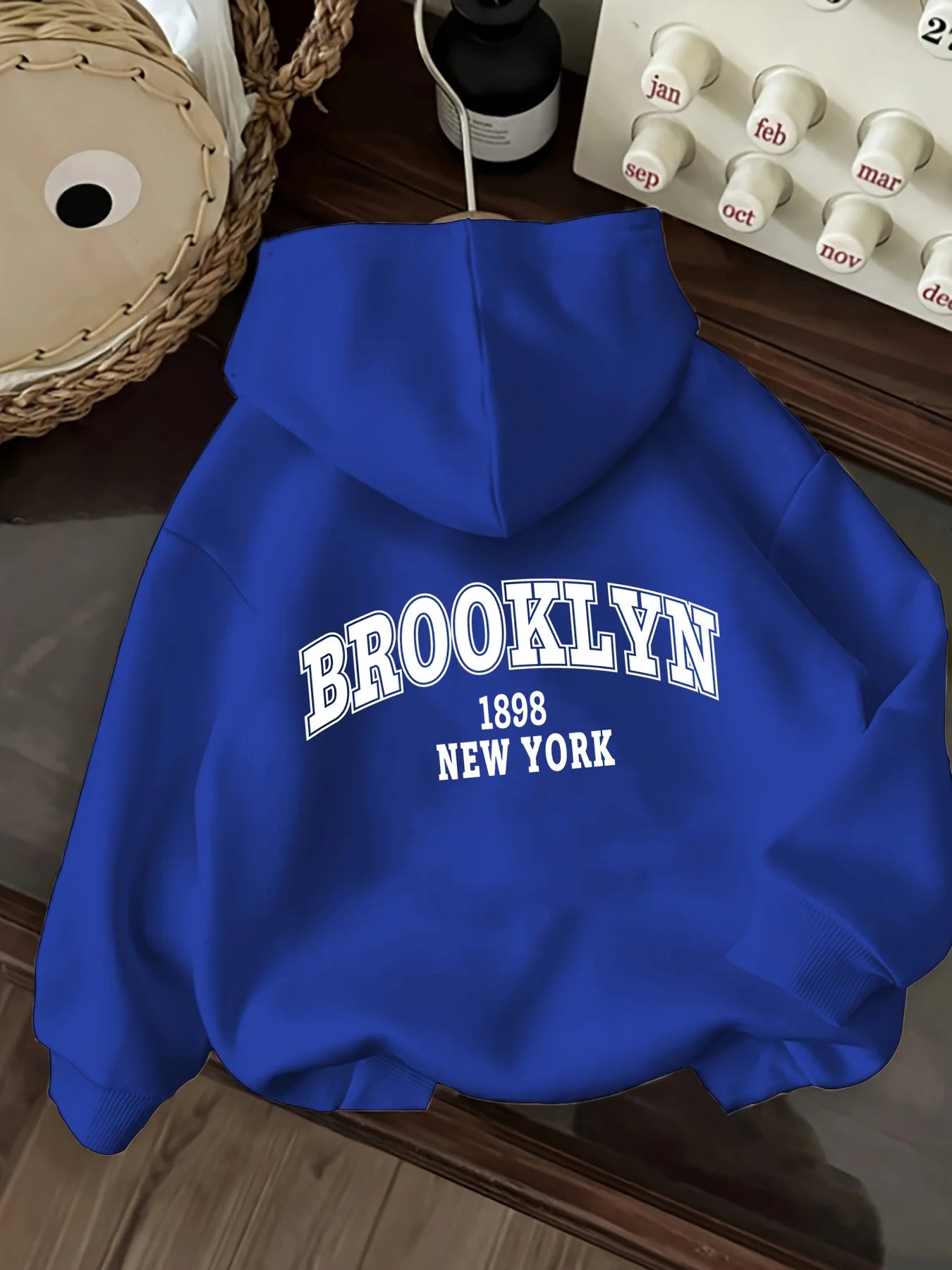 Brooklyn New York USA Letter Hoodie Unisex Casual Streetwear Sweatshirt